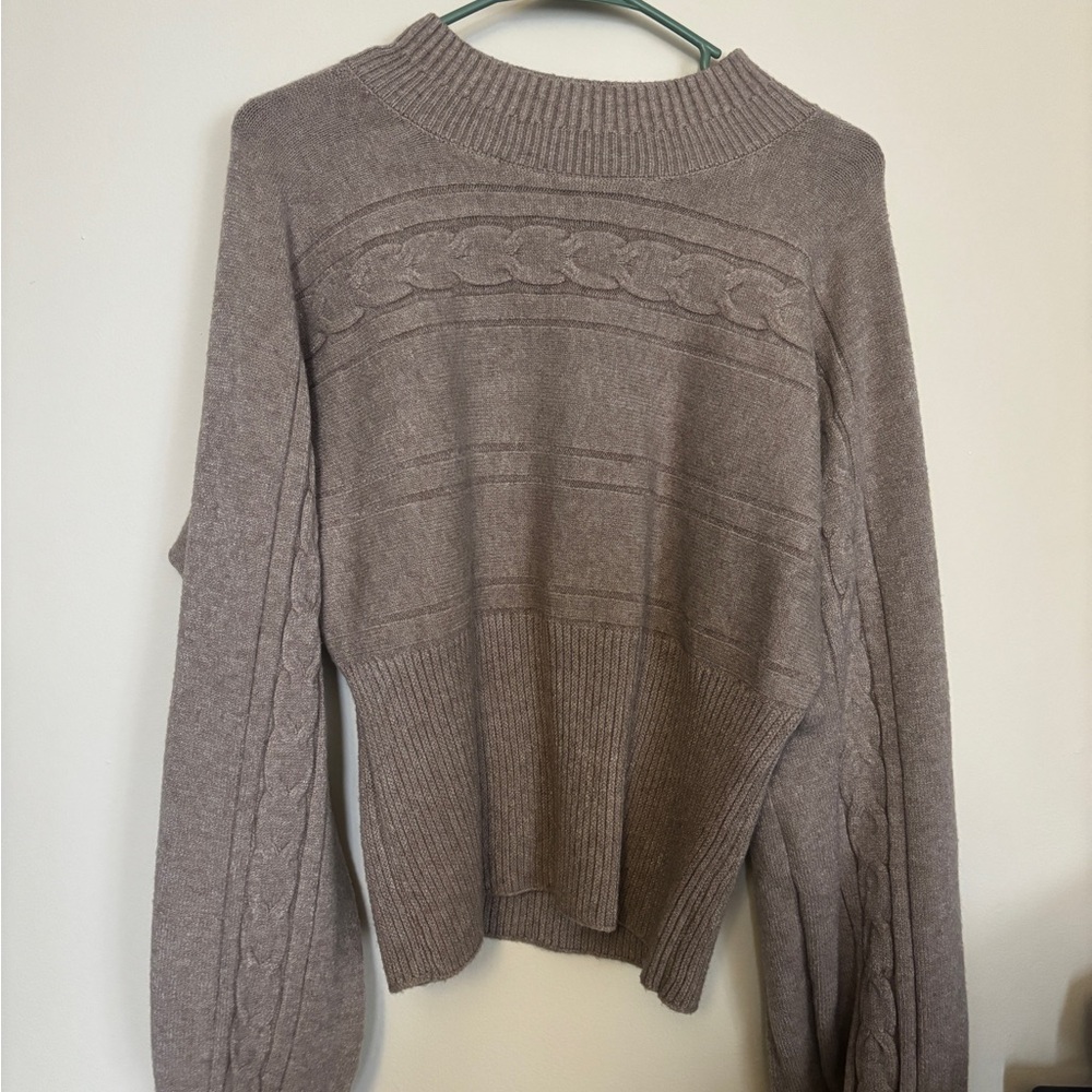 Cozy Brown Cable Knit Sweater